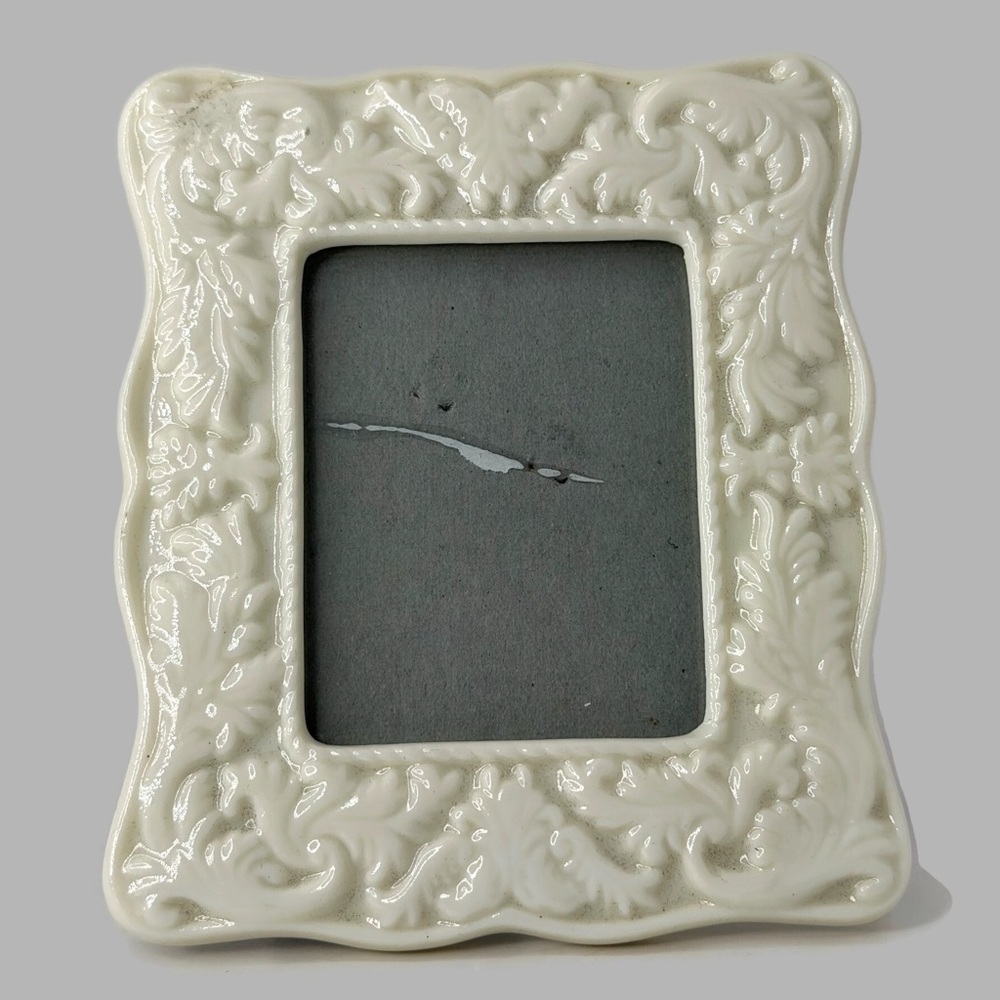 Ornate White Ceramic Picture Frame